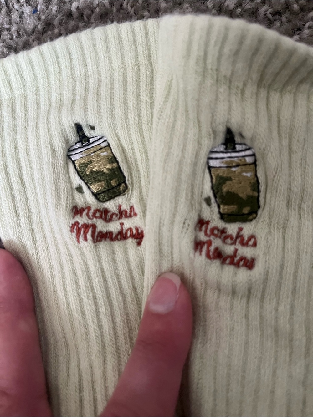 Matcha Monday Embroidered Crewneck - Light Green